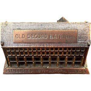 Banthrico Chicago Bank Aurora Illinois Old Second National 1871 Metal 6" No Key